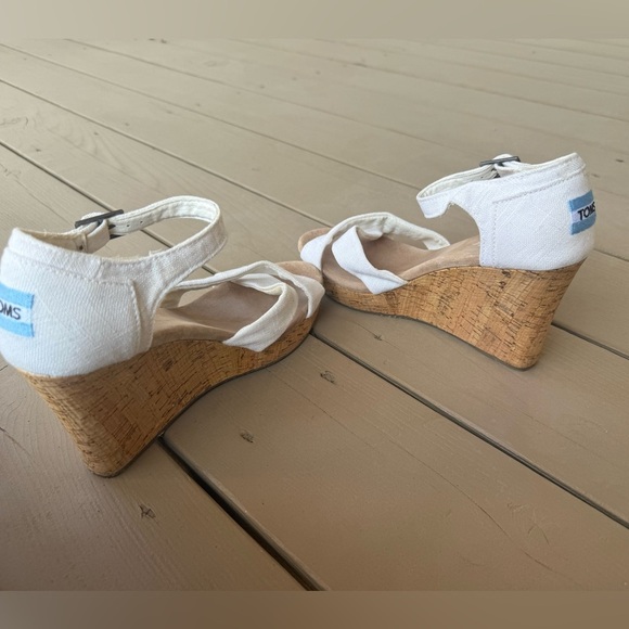 Toms Sienna Cork Wedge Sandals sz 8.5 - Picture 7 of 8